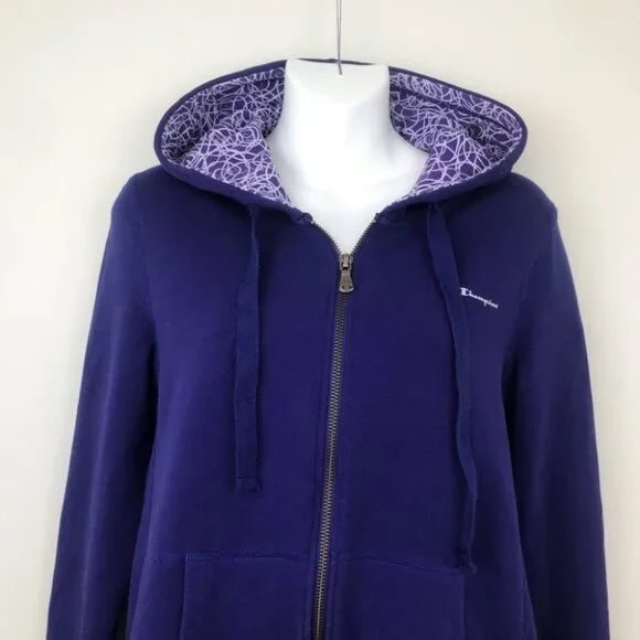 Champion women Zip up purple Hoodie S - Picture 4 of 13